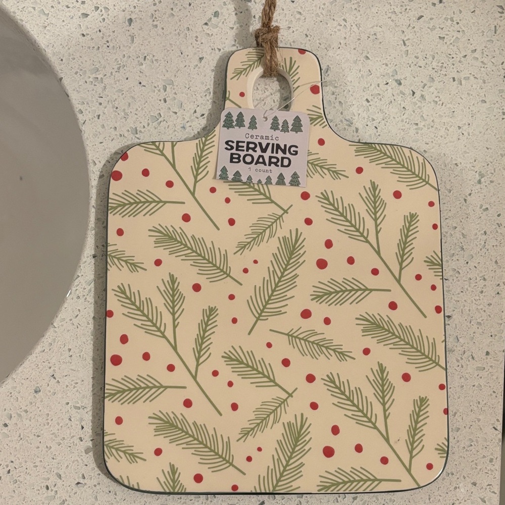 Ceramic Serving Board with Holiday Design